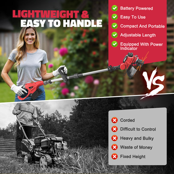 Cordless String Trimmer for Milwaukee 18V Battery, Folding 3 in1 Weed Eater