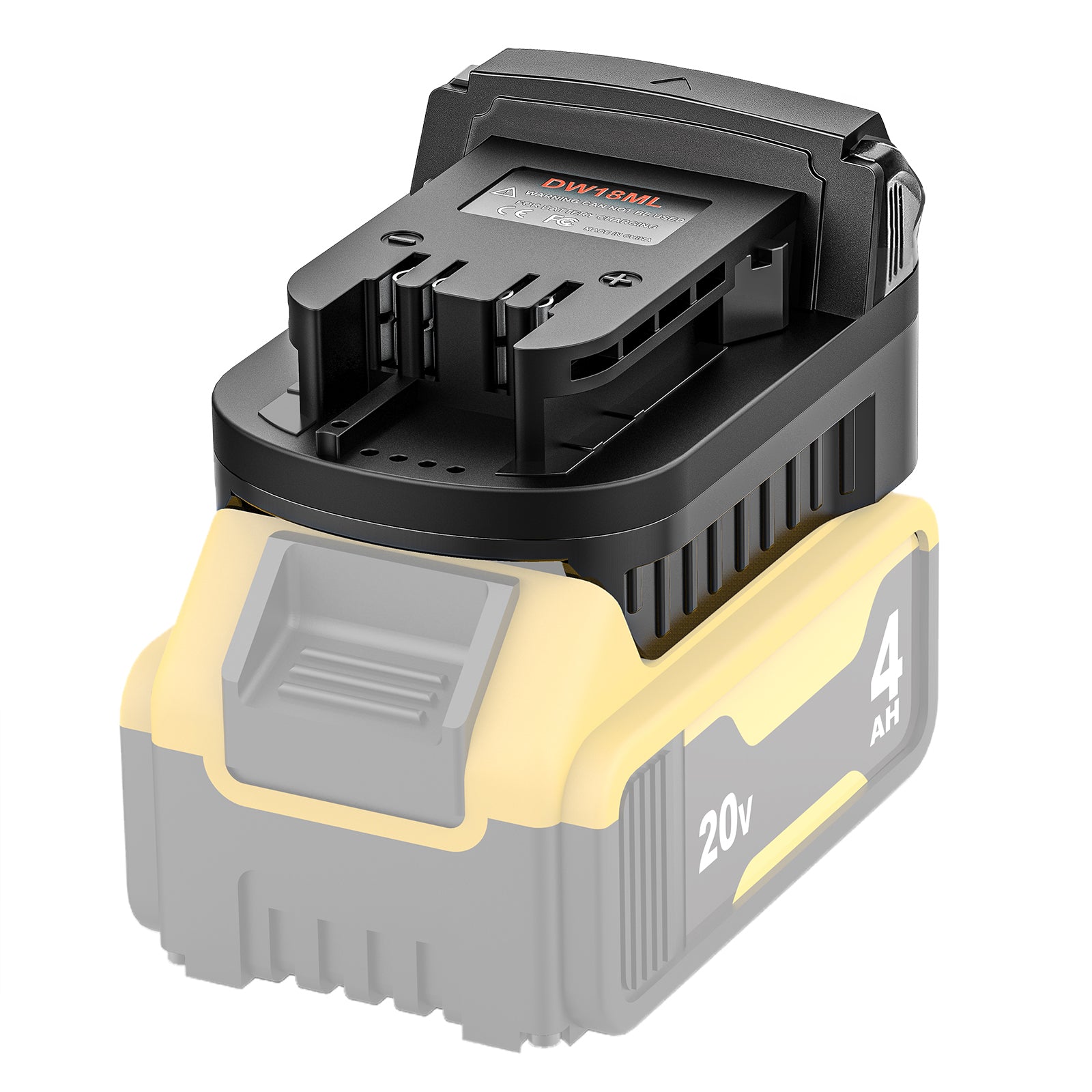 Battery Adapter Compatible with DeWalt to Milwaukee,18 20V Lithium Battery Converter for M18 Cordless Power Tool (Adapter only) - 0