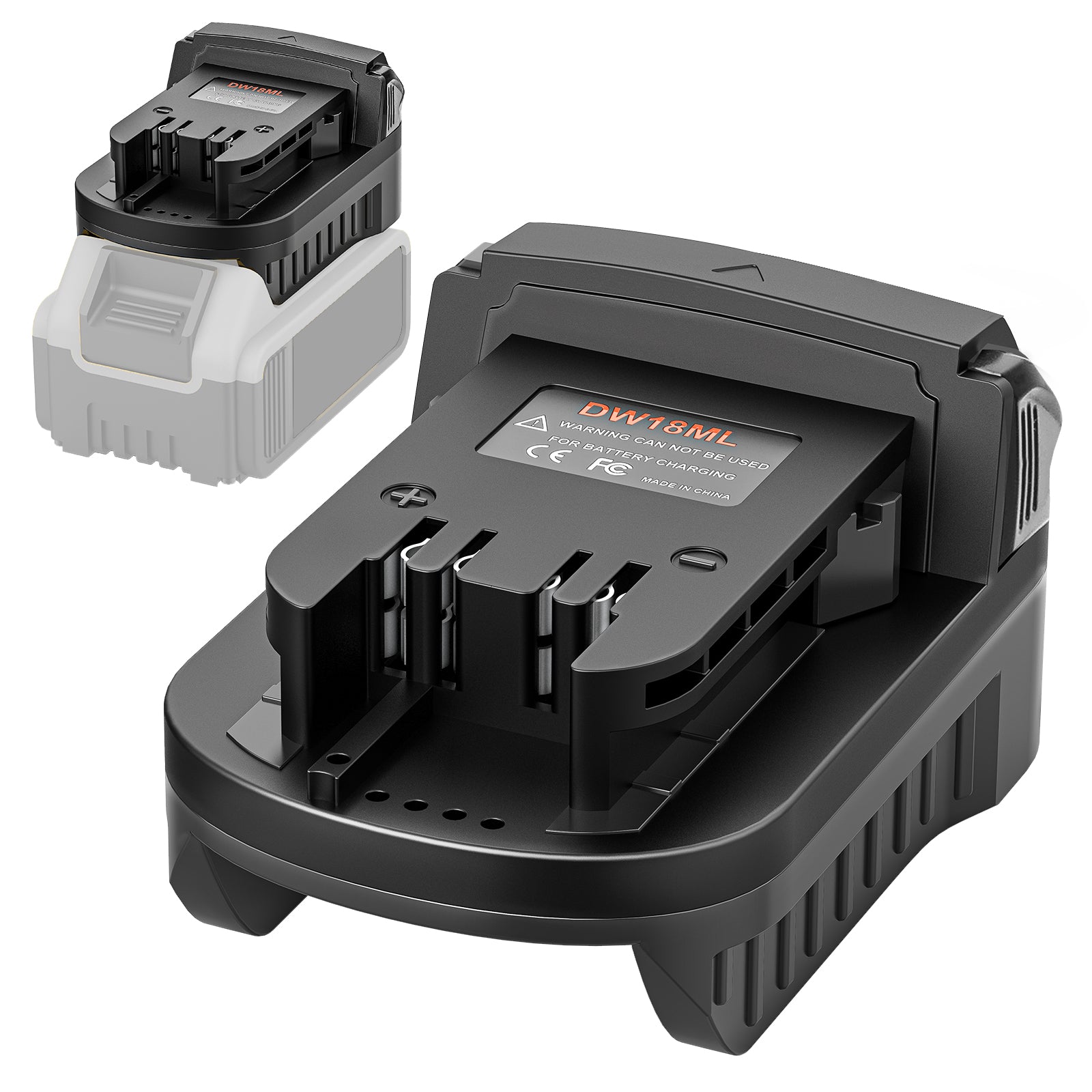 Battery Adapter Compatible with DeWalt to Milwaukee,18 20V Lithium Battery Converter for M18 Cordless Power Tool (Adapter only)