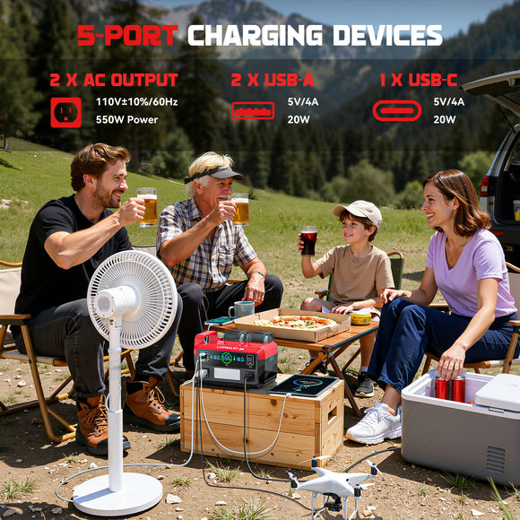 LIVOWALNY Portable Generator DC 18V to AC 110V,550W Power Station Compatible with Milwaukee