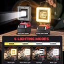 Cordless LED Work Light for Milwaukee M18 Battery, LIVOWALNY 60W 6000 Lumens LED Flood Light (No Battery)-2