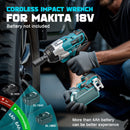 DIYTOOLIFZ Cordless Impact Wrench 1/2 inch for Makita 18v Battery, 1400Ft-lbs (2000N.m) Brushless Electric Impact Gun-4