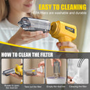 LIVOWALNY 150W/18Kpa Cordless Mini Handheld Vacuum Cleaner for DeWALT 20v Battery 4 in 1 Car Vacuum Cleaner-6