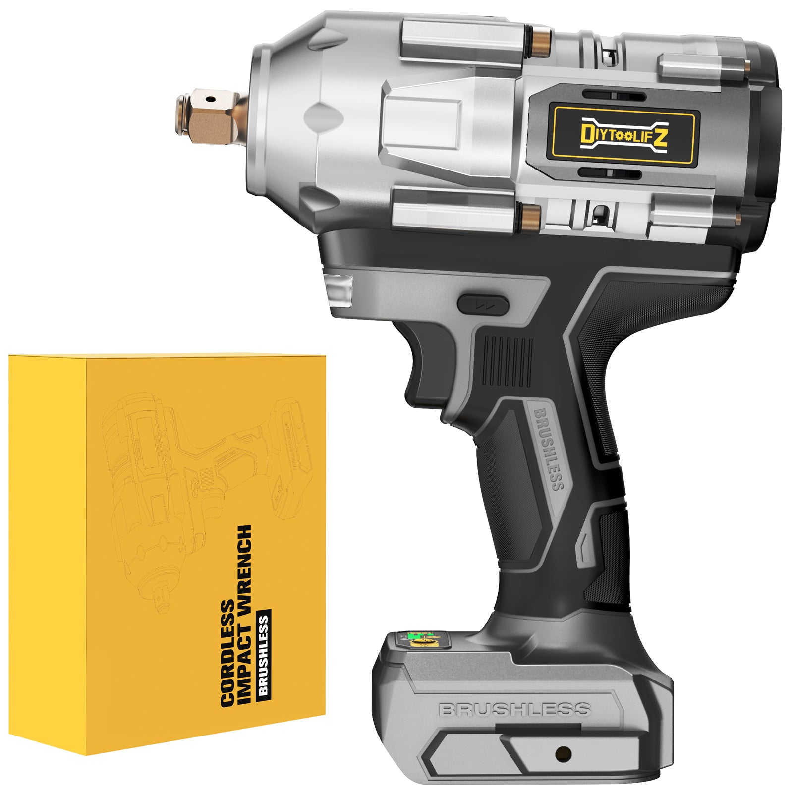 DIYTOOLIFZ Cordless Impact Wrench 1/2 inch for DeWalt 20v Battery