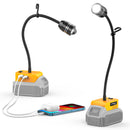 LIVOWALNY 2PCS LED Work Light for Dewalt 20V Battery, 20W 2000LM Flexible Gooseneck LED Light-8