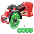 Ecarke Cordless Cut Off Tool Compatible with Milwaukee 18V Battery, 4" Circular Saw Brushless Motor with Blades, 18000 RPM Mini Cut Off Tool Kit for Wood/Metal/Plastic/Tile/Stone Cutting, NO BATTERY-1