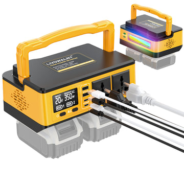 LIVOWALNY 350W Portable Generator DC 20V to AC 110-120V Power Inverter,350W Power Station Compatible with Dewalt - 0