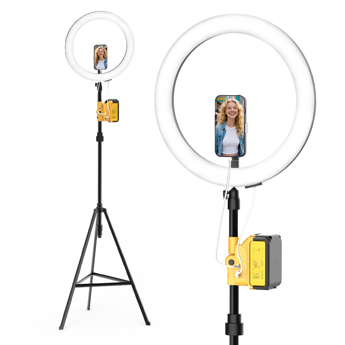 Livowalny Photography Fill Light Outdoor Photography,Wireless Lighting Design, Compatible with Dewalt Batteries, Wireless and Convenient