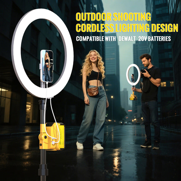 Livowalny Photography Fill Light Outdoor Photography,Wireless Lighting Design, Compatible with Dewalt Batteries, Wireless and Convenient