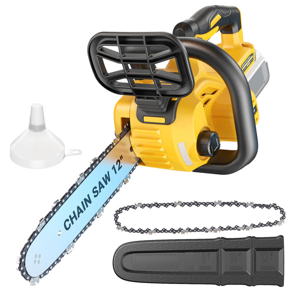 LIVOWALNY Cordless Chainsaw for Dewalt 20v Battery,12" Chain Saw Oil Lubrication System with Security Lock
