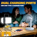 2PCS LED Work Light Compatible with 20V Battery, 150W 15000LM Flood Light, 6500K Daylight 3-Head Adjustable, USB Type-C&2 Brightness Modes Portable Flashlight Job Site Light (No Battery)-8