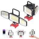 2PCS LED Work Light Compatible with Milwaukee 18V Battery, 150W 15000LM Flood Light, 6500K Daylight 3-Head Adjustable, USB Type-C&2 Brightness Modes Portable Flashlight Job Site Light (No Battery)-1