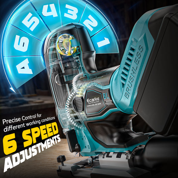 Ecarke Cordless&Brushless Jig Saw Compatible With Makita 18V Battery (Exclude Battery)