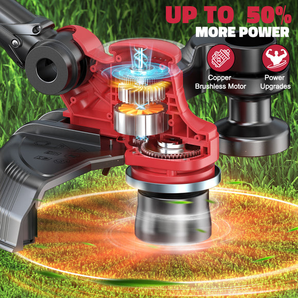 Cordless String Trimmer for Milwaukee 18V Battery, Folding 3 in1 Weed Eater