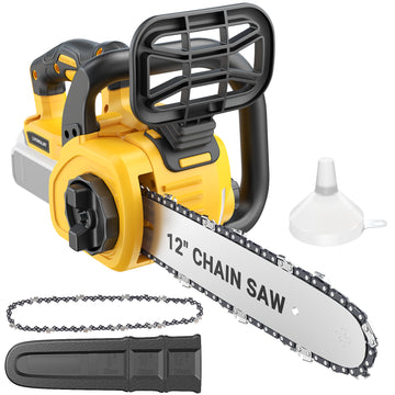 LIVOWALNY Cordless Chainsaw for Dewalt 20v Battery,12" Chain Saw Oil Lubrication System with Security Lock - 0