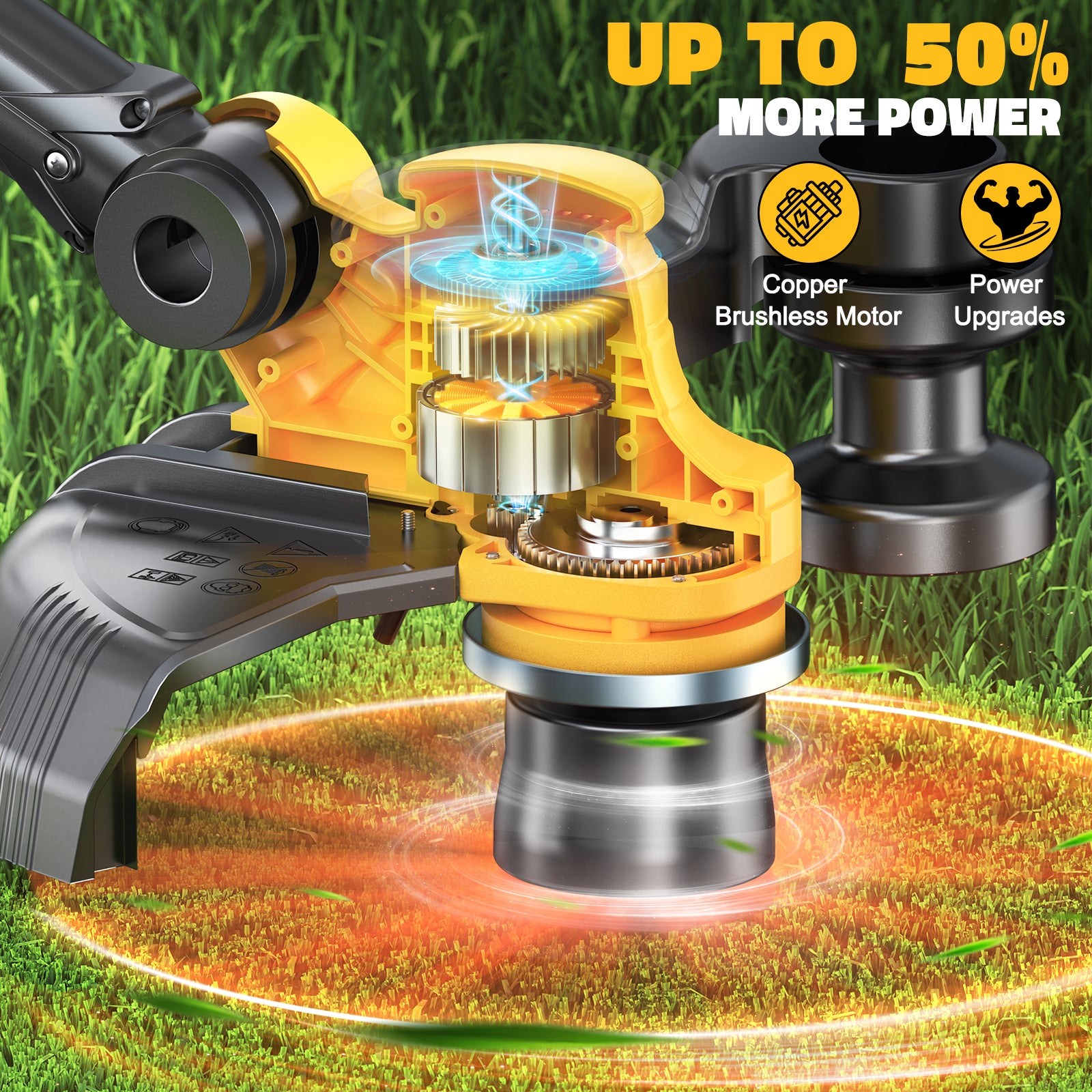 Cordless String Trimmer for Dewalt 20V Battery, Folding 3 in1 Weed Eater - 0