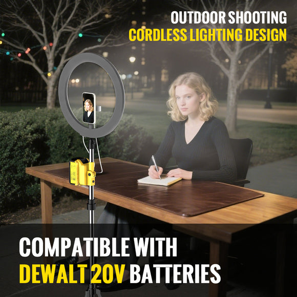 Livowalny Photography Fill Light Outdoor Photography,Wireless Lighting Design, Compatible with Dewalt Batteries, Wireless and Convenient