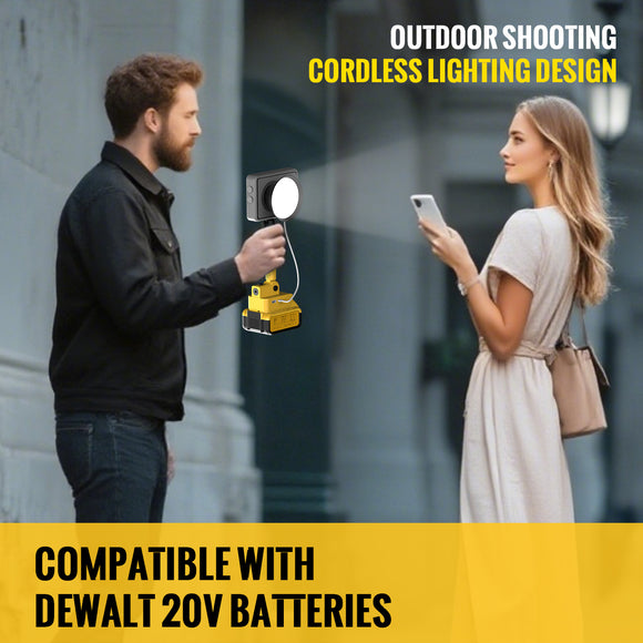 Livowalny Photography Fill Light Outdoor Photography,Wireless Lighting Design, Compatible with Dewalt Batteries, Wireless and Convenient