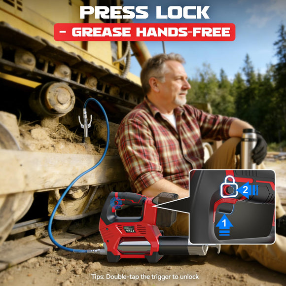 Cordless Grease Gun Compatible with Milwaukee 18V Battery, 3‑Speed Adjustable Flow, 12,000 PSI Max, 39” Hose (No Battery)