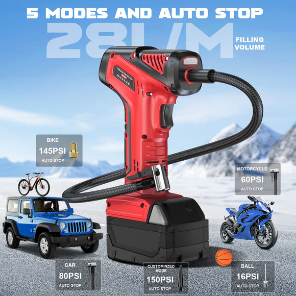 LIVOWALNY 150PSI Cordless Air Pump Compatible With Milwaukee 18V Battery (No Battery)