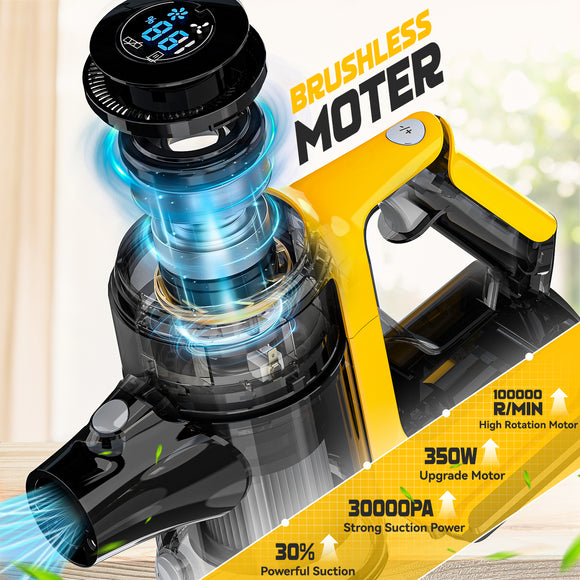 LIVOWALNY Cordless Vacuum Cleaner for DeWALT 20v Battery 350W 30KPA Stick Vacuum with LED Display