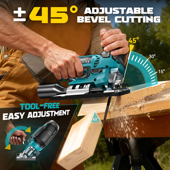 Ecarke Cordless&Brushless Jig Saw Compatible With Makita 18V Battery (Exclude Battery)