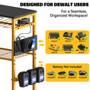 Workbench with Pegboard for DeWalt Tools, Livowalny Work Bench Power Tools Organizer Cart Garage Storage with Wheels & Power Outlets-2