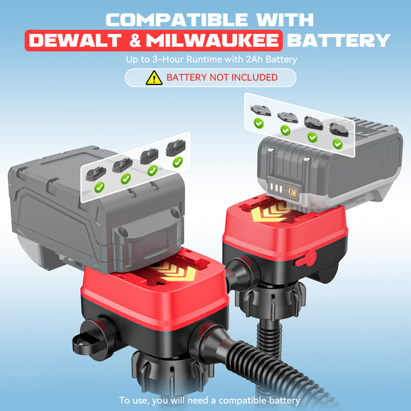 Ecarke 3.2GPM Cordless Fuel Transfer Pump, Compatible with DeWalt 20V Milwaukee 18V Battery (Without Battery)