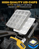 LIVOWALNY Cordless LED Work Light Compatible with Dewalt 20v Battery, 70W 7000LM Flashlight Portable LED Flood Battery Light with USB A & USB C Charging Output Port for Emergency Outdoors and Job Site-3
