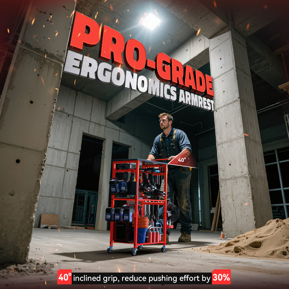 Workbench with Pegboard for Milwaukee Tools，Livowalny Work Bench Power Tools Organizer Cart Garage Storage with Wheels & Power Outlets