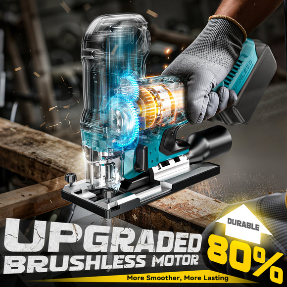 Ecarke Cordless&Brushless Jig Saw Compatible With Makita 18V Battery (Exclude Battery)