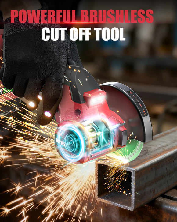 Ecarke Cordless Cut Off Tool Compatible with Milwaukee 18V Battery, 4" Circular Saw Brushless Motor with Blades, 18000 RPM Mini Cut Off Tool Kit for Wood/Metal/Plastic/Tile/Stone Cutting, NO BATTERY