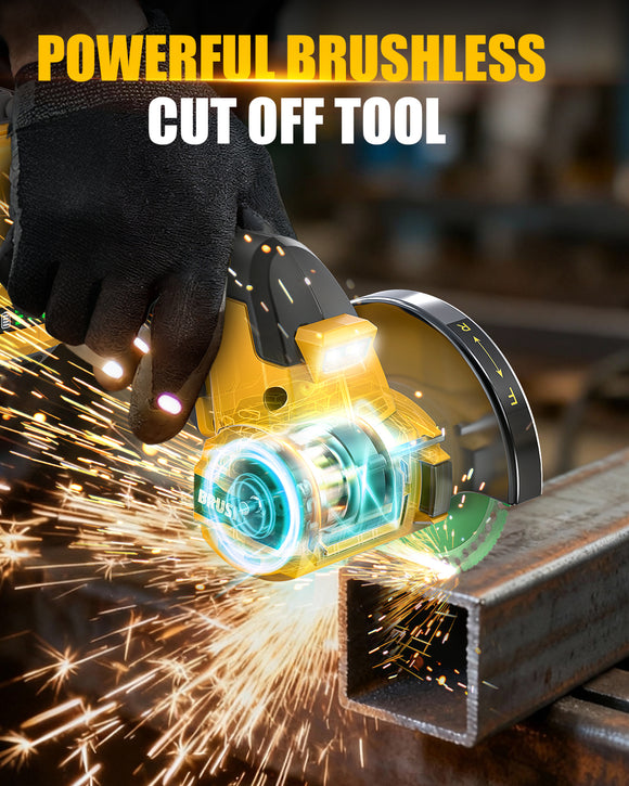 Ecarke Cordless Cut Off Tool Compatible with DeWalt 20V Battery, 4" Circular Saw Brushless Motor with Blades, 18,000 RPM Mini Cut Off Tool Kit for Wood/Metal/Plastic/Tile/Stone Cutting, NO BATTERY