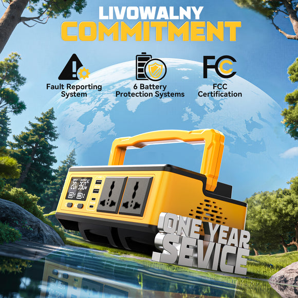 LIVOWALNY 350W Portable Generator DC 20V to AC 110-120V Power Inverter,350W Power Station Compatible with Dewalt