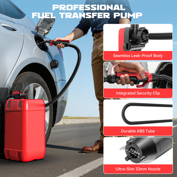 Ecarke 3.2GPM Cordless Fuel Transfer Pump, Compatible with DeWalt 20V Milwaukee 18V Battery (Without Battery)