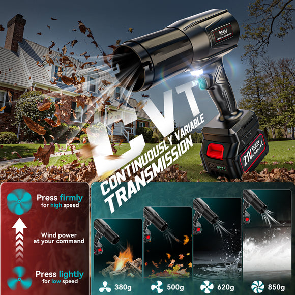 Leaf Blower Cordless Ecarke Portable Dust Cleaner with 2X 4.0Ah Battery, Charger, Storage Case Included