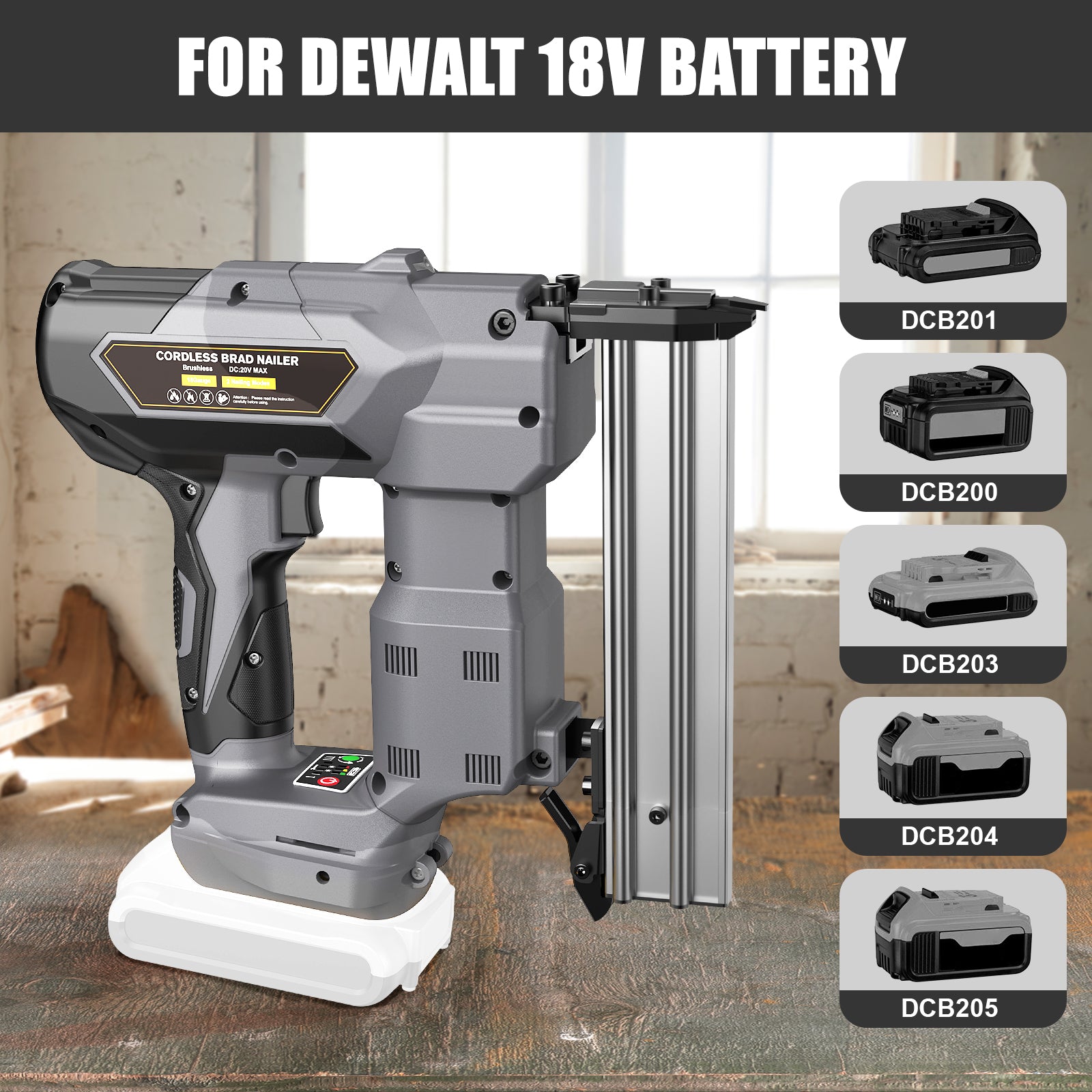 Ferreteriai Cordless 18GA Staple Gun for Dewalt 20V Max