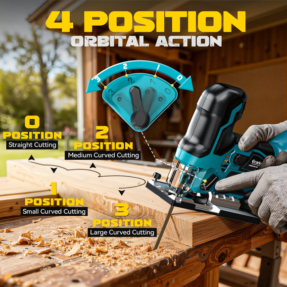 Ecarke Cordless&Brushless Jig Saw Compatible With Makita 18V Battery (Exclude Battery)