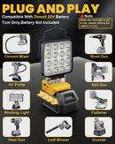 LIVOWALNY Cordless LED Work Light Compatible with Dewalt 20v Battery, 70W 7000LM Flashlight Portable LED Flood Battery Light with USB A & USB C Charging Output Port for Emergency Outdoors and Job Site-7