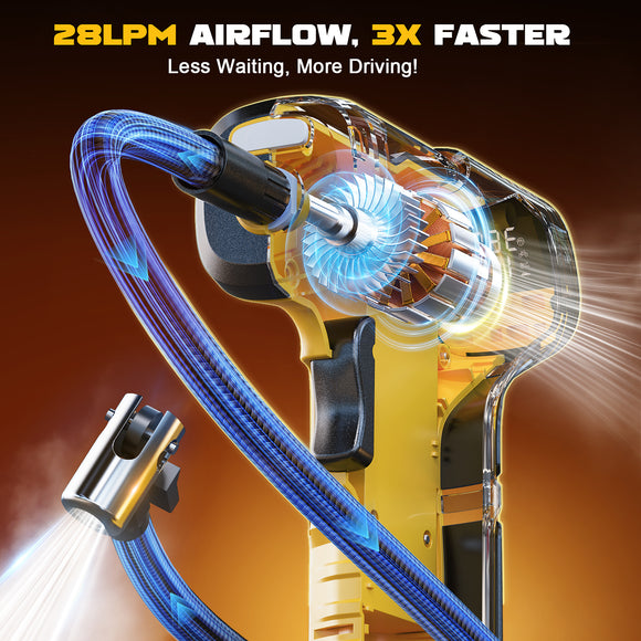 LIVOWALNY 150PSI Cordless Air Pump Compatible With Dewalt 20V Battery (No Battery)