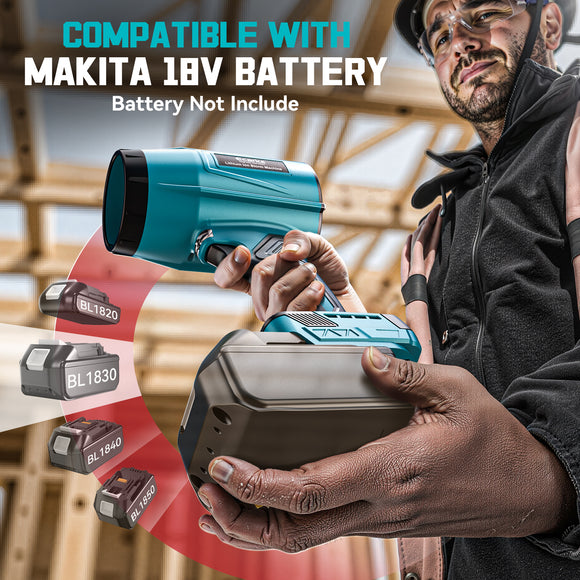 Leaf Blower Cordless Compatible with Makita 18V: 800000RPM Portable Dust Cleaner (No Battery)