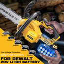 LIVOWALNY Cordless Chainsaw for Dewalt 20v Battery,12" Chain Saw Oil Lubrication System with Security Lock-6