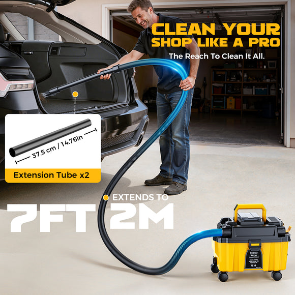 Ecarke 2.5-Gal 3-in-1 Cordless Wet/Dry Vacuum for DeWalt 20V Batteries (No Battery)