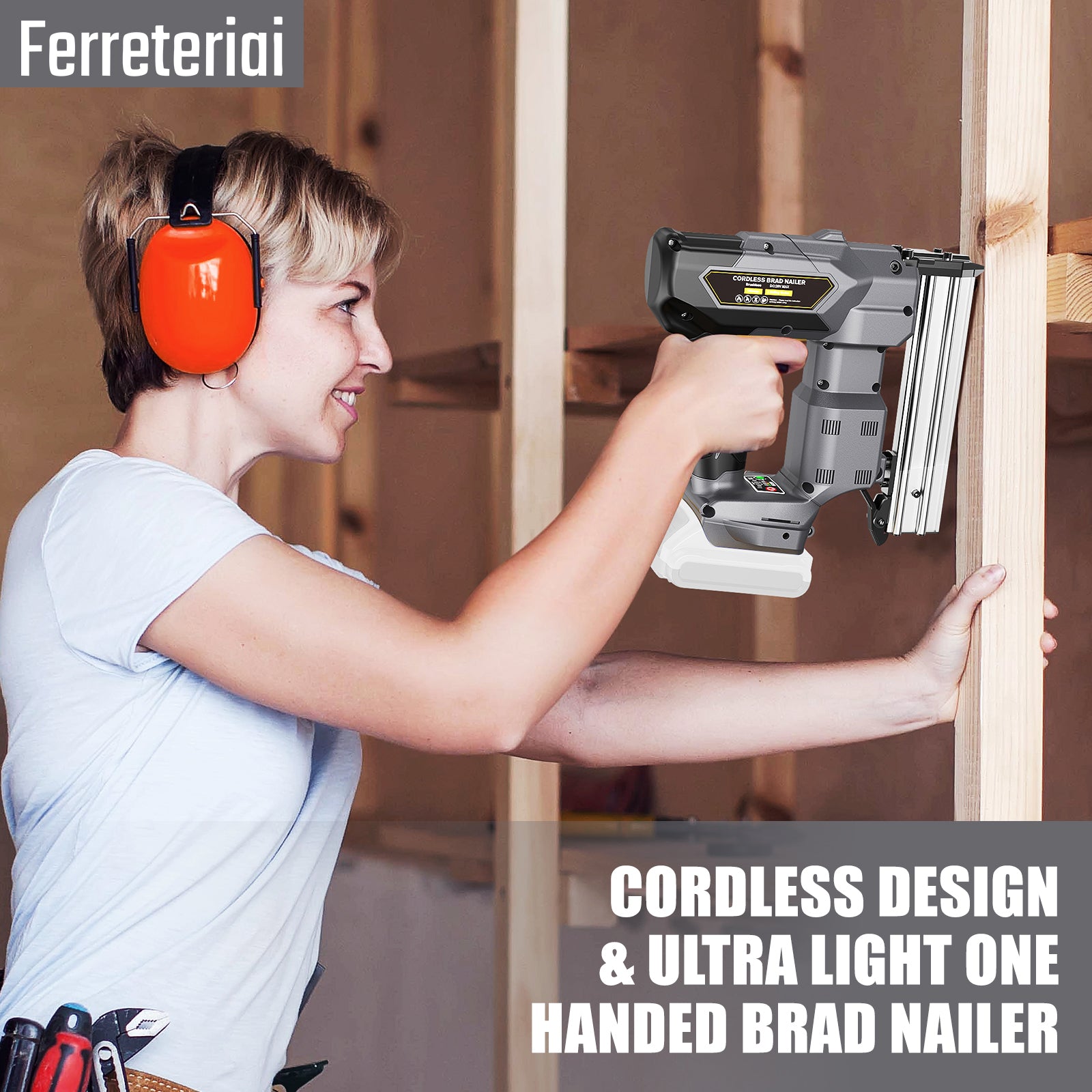 Ferreteriai Cordless 18GA Staple Gun for Dewalt 20V Max