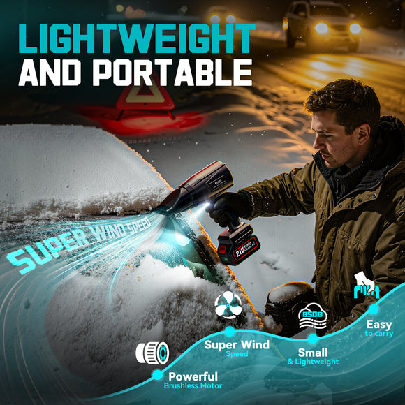 Leaf Blower Cordless Ecarke Portable Dust Cleaner with 2X 4.0Ah Battery, Charger, Storage Case Included