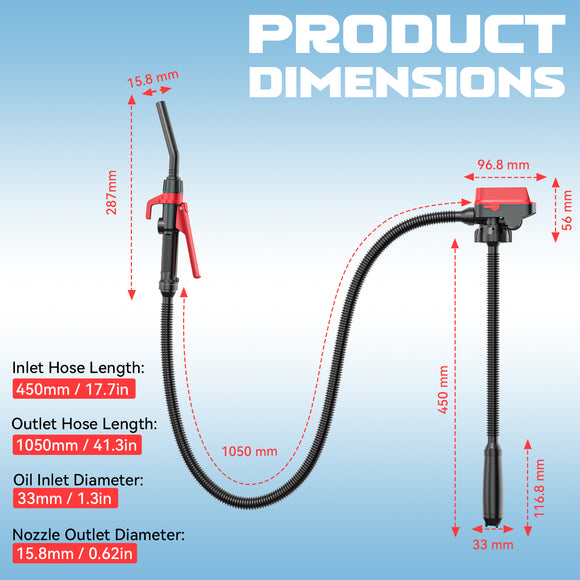 Ecarke 3.2GPM Cordless Fuel Transfer Pump, Compatible with DeWalt 20V Milwaukee 18V Battery (Without Battery)