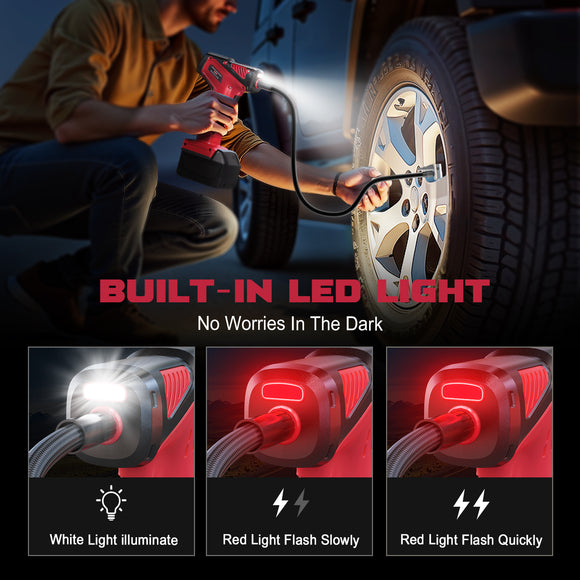 LIVOWALNY 150PSI Cordless Air Pump Compatible With Milwaukee 18V Battery (No Battery)