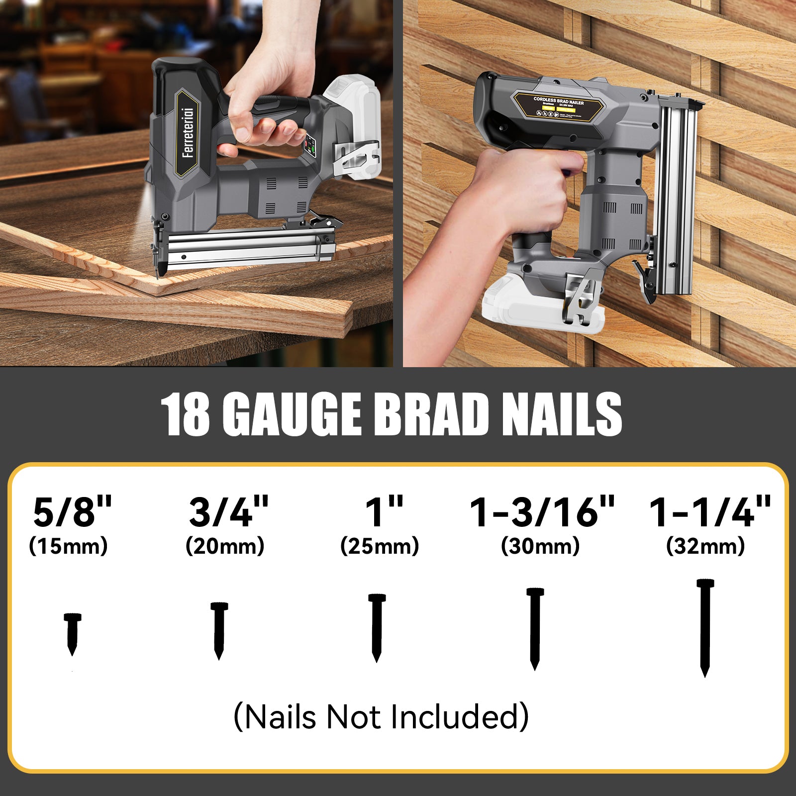 Ferreteriai Cordless 18GA Staple Gun for Dewalt 20V Max