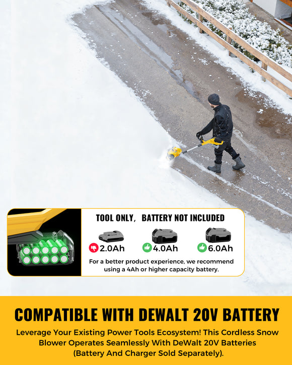 LIVOWALNY Electric Snow Shovel Compatible with Dewalt 20V Battery (Tool Only)