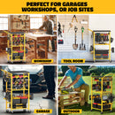 Workbench with Pegboard for DeWalt Tools, Livowalny Work Bench Power Tools Organizer Cart Garage Storage with Wheels & Power Outlets-7